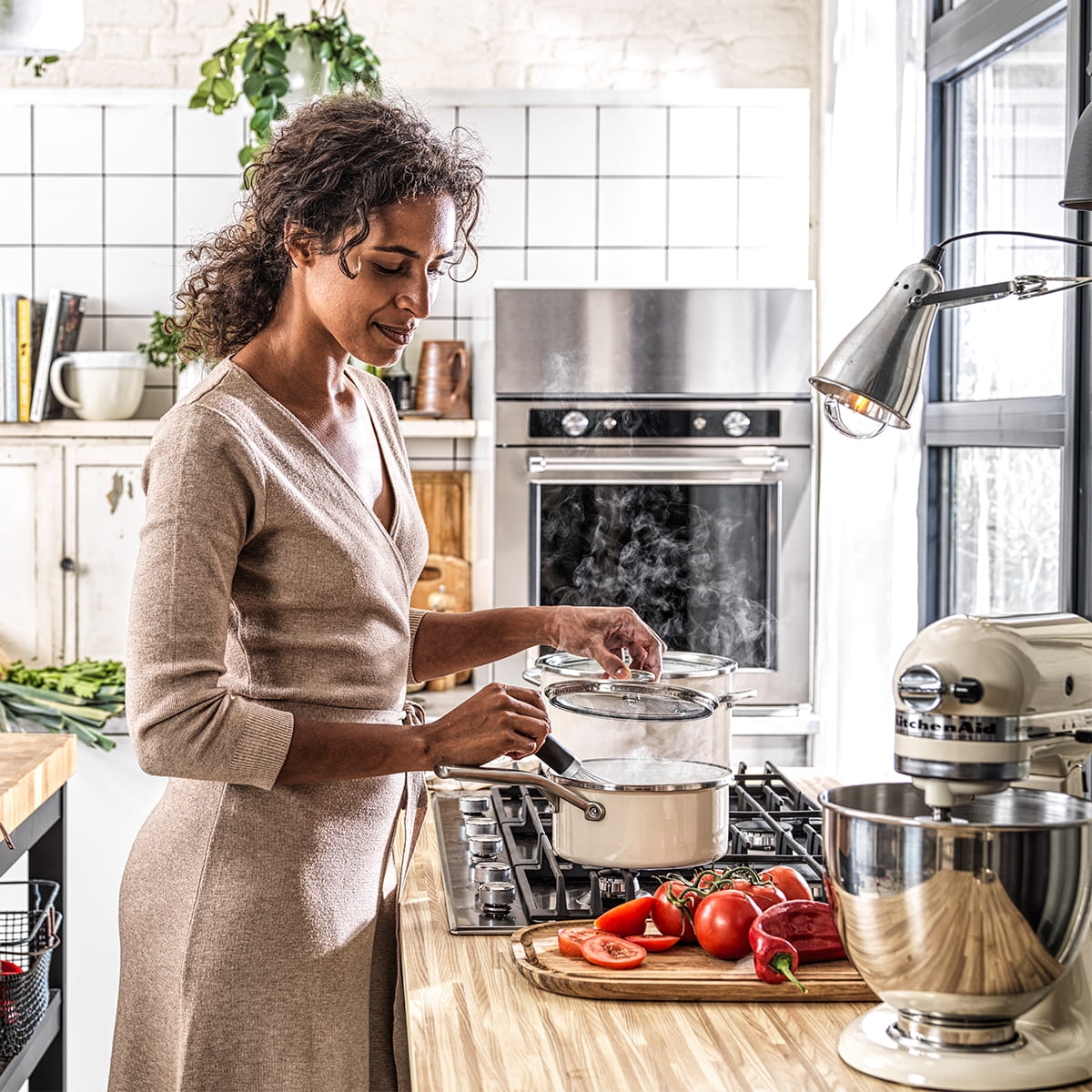 Rondle i garnki emaliowane kremowe KitchenAid CC003289-001