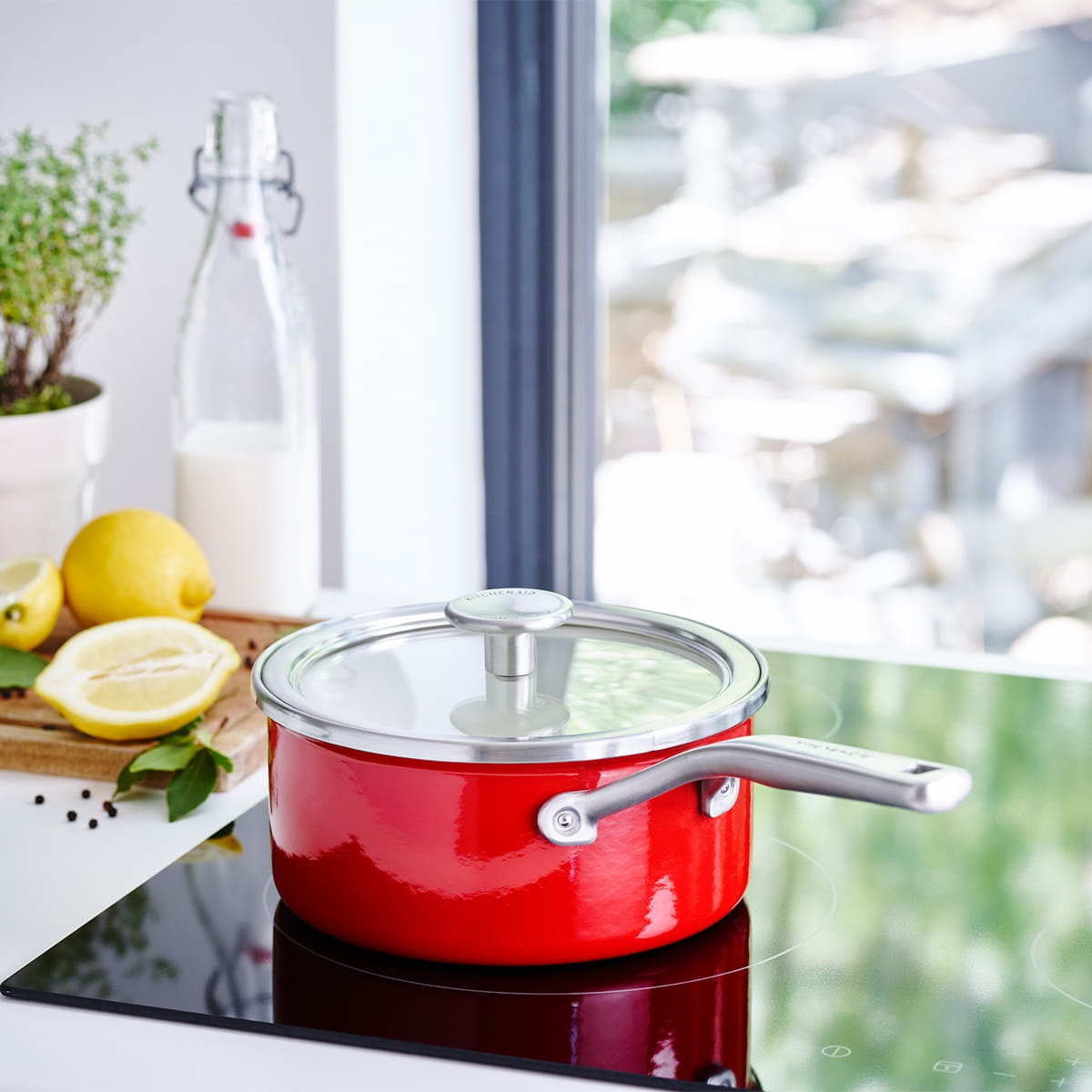 Rondel emaliowany 1,3L - czerwony / KitchenAid CC003287-001