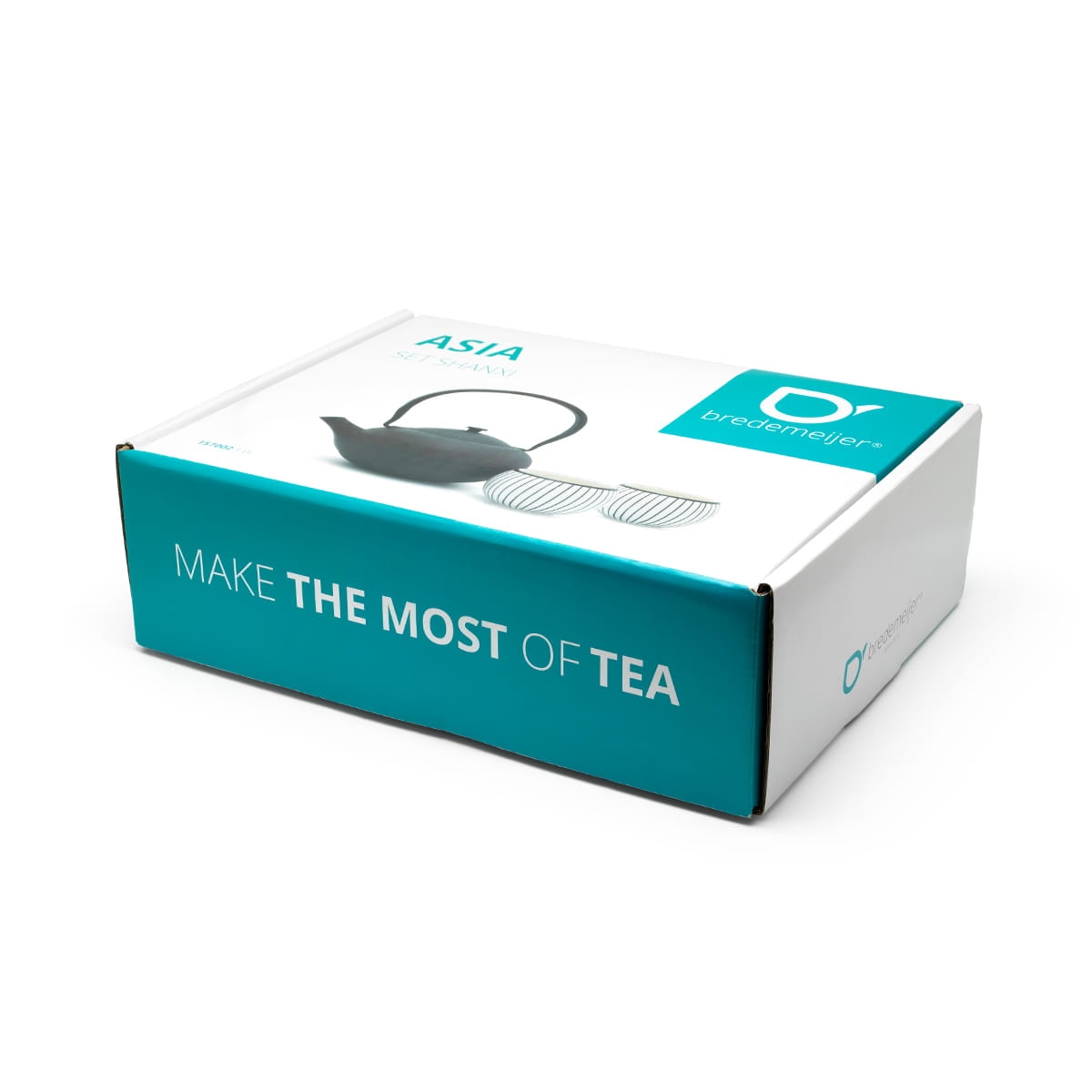 Dzbanek żeliwny do herbaty z ceramicznymi czarkami Shanxi 1L - opakowanie / Bredemeijer 157002