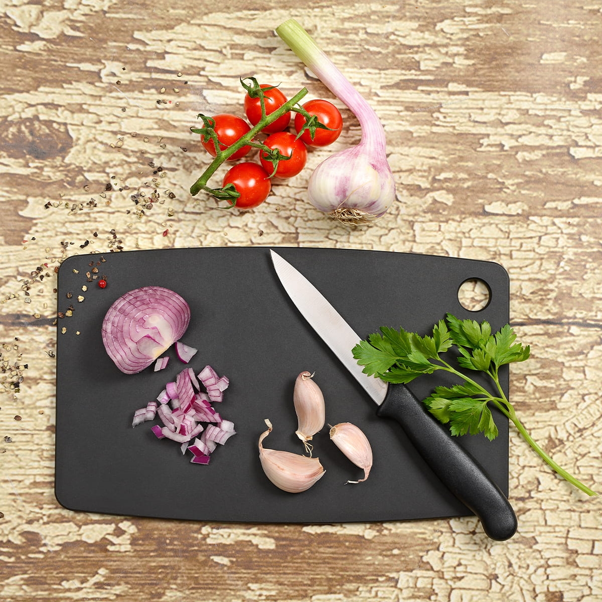 Deska do krojenia czarna z kompozytu papierowego 26 x 16 cm GOURMET KITCHEN Jade JD55-0002