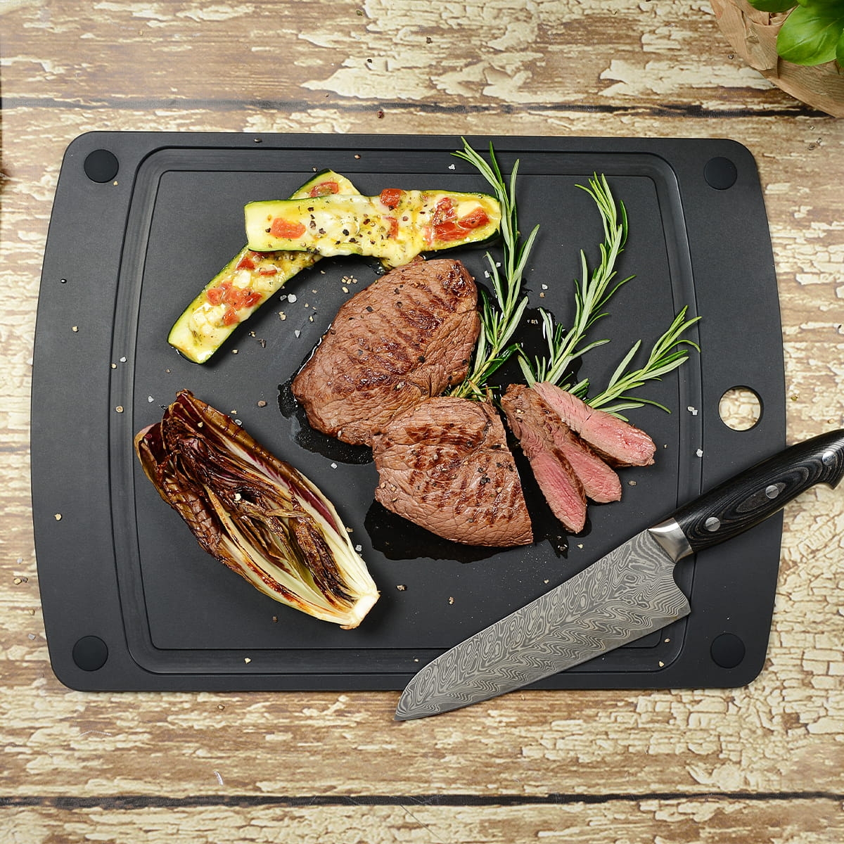 Czarna deska kuchenna do krojenia 44 cm GOURMET GRIPPER Jade JD55-0022