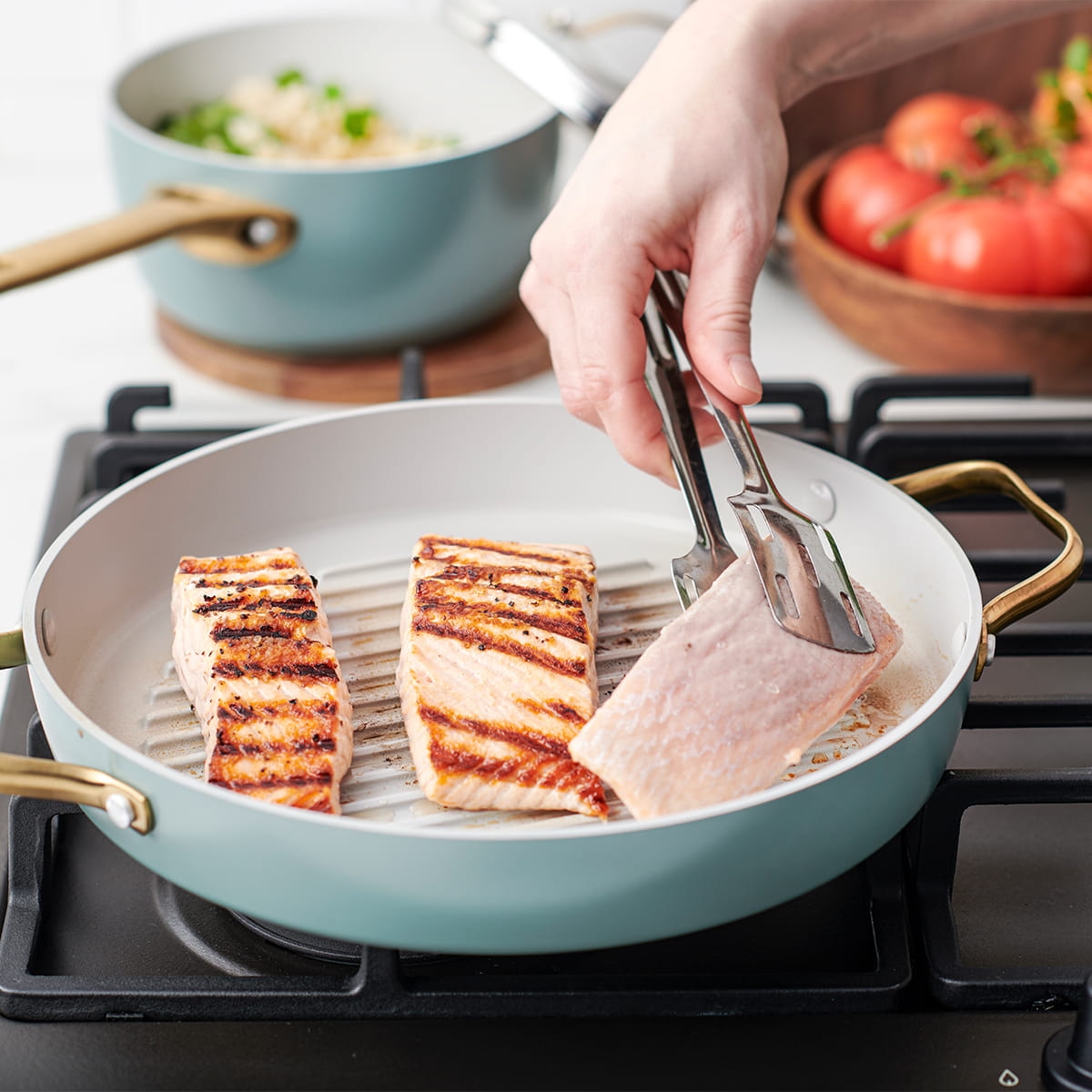 Aluminiowa patelnia grillowa z powłoką ceramiczną PADOVA SkyBlue 28 cm GreenPan CC002483-001