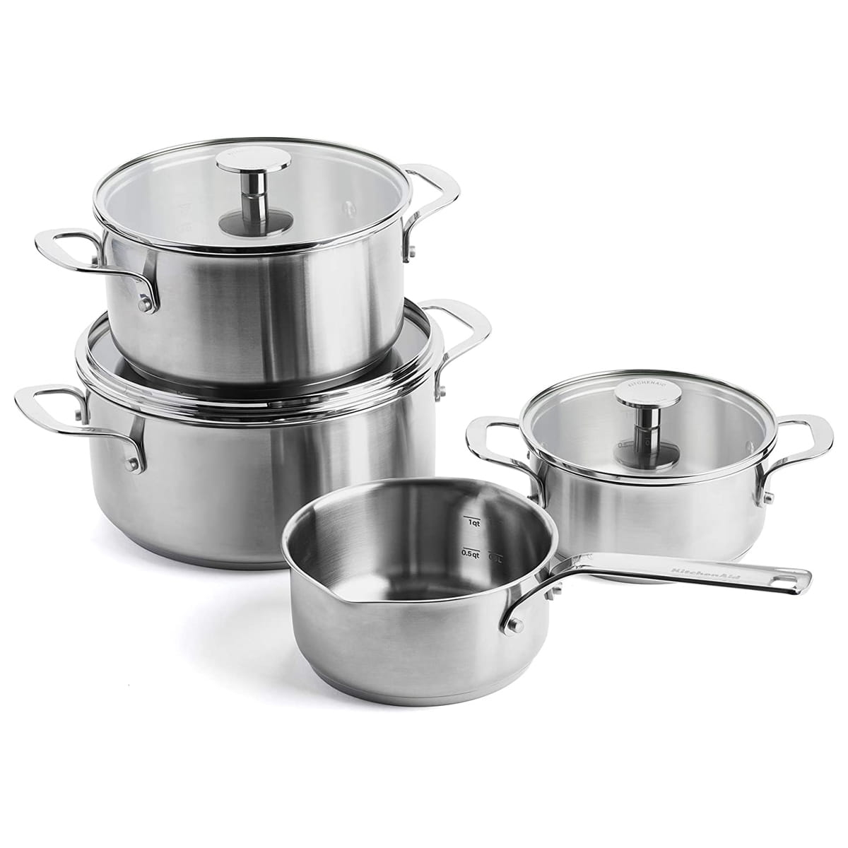 komplet garnków ze stali nierdzewnej marki KitchenAid CC003575-001