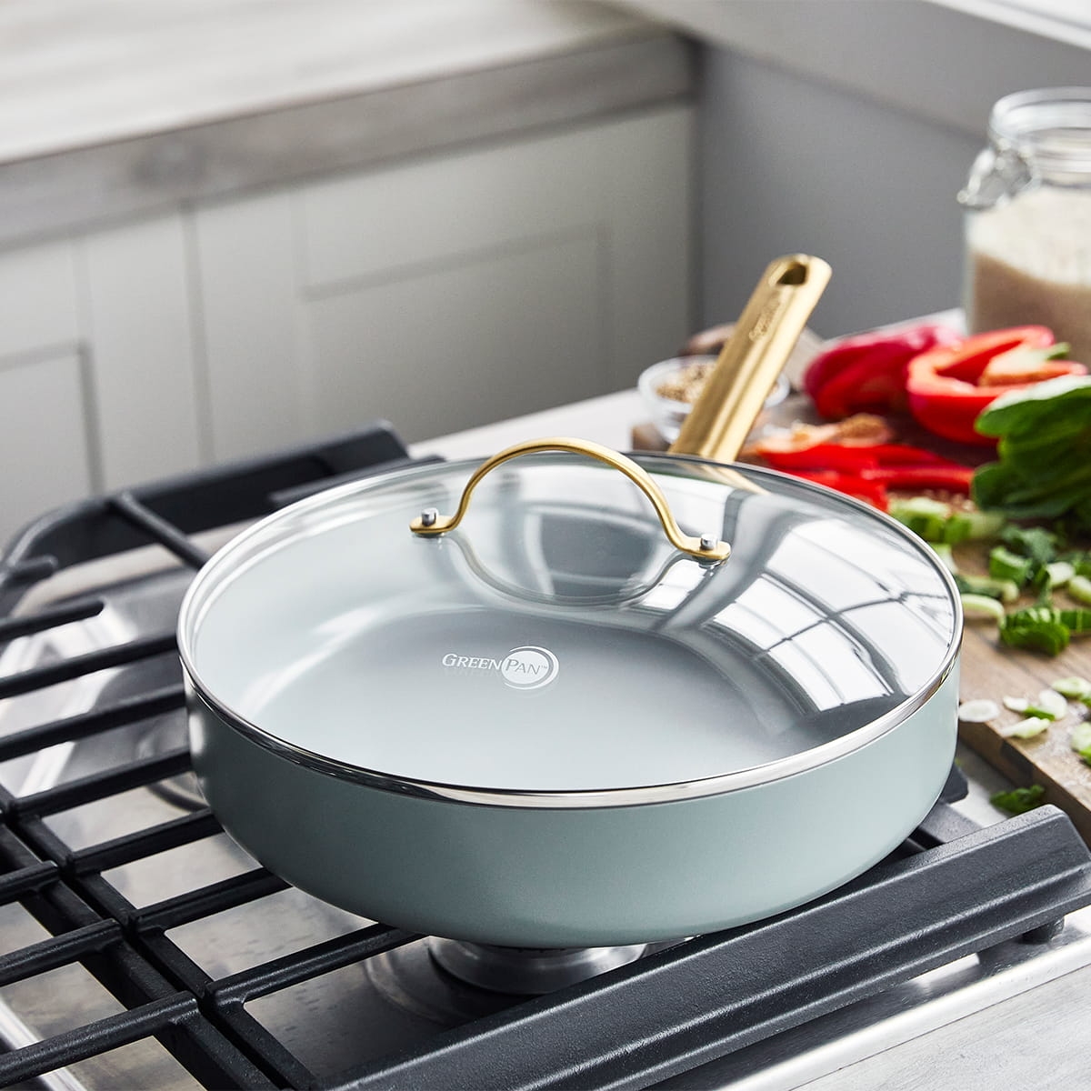 głęboka patelnia z powłoką ceramiczną GreenPan SkyBlue