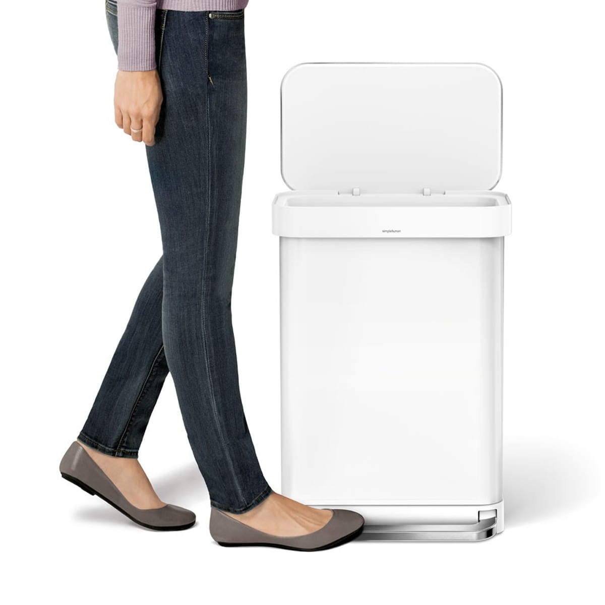 Kosz na śmieci 45 l pedałowy LINER POCKET - biały simplehuman 0838810018355