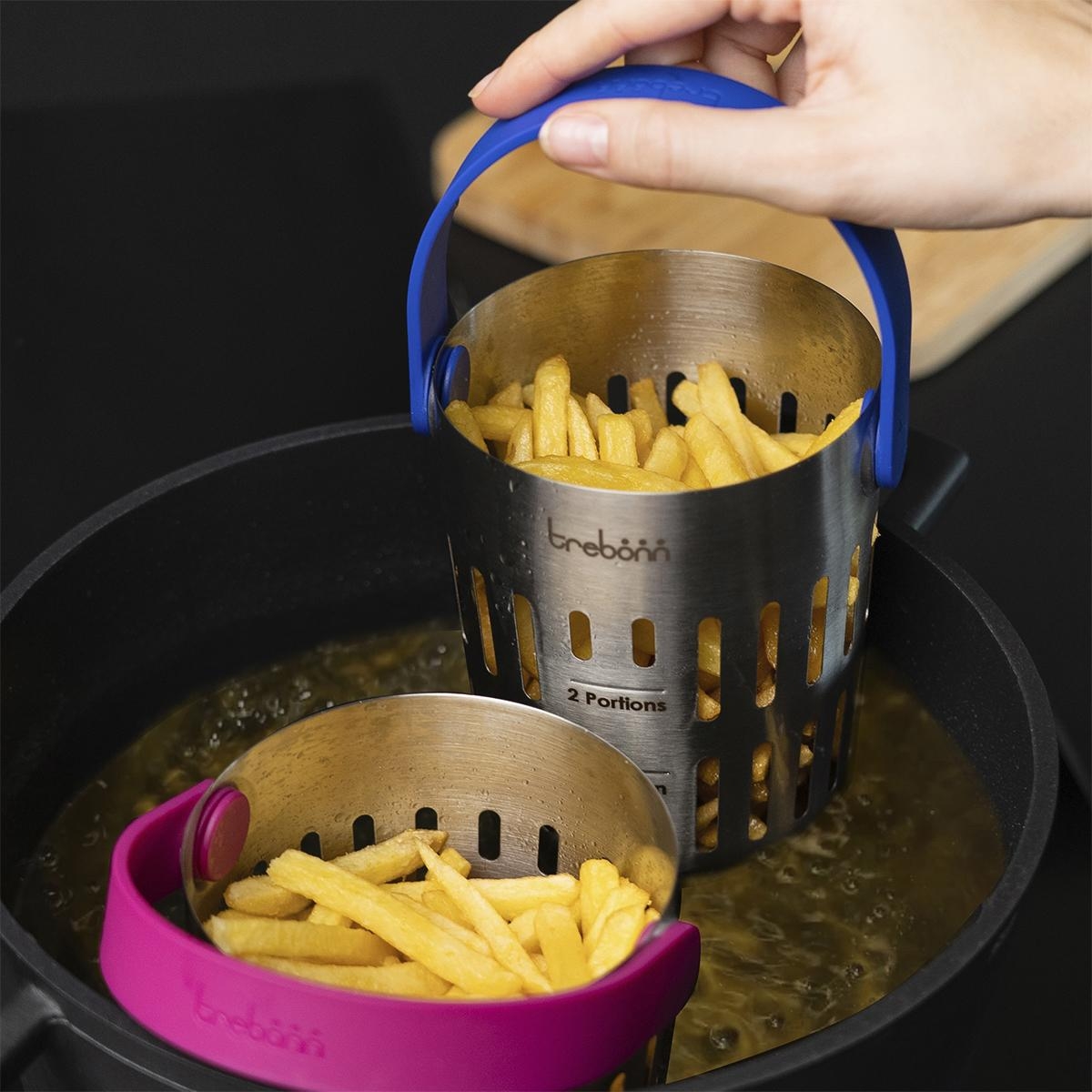 Koszyk do gotowania, smażenia stal nierdzewna Cookin'Pod PRO niebieski Trebonn
