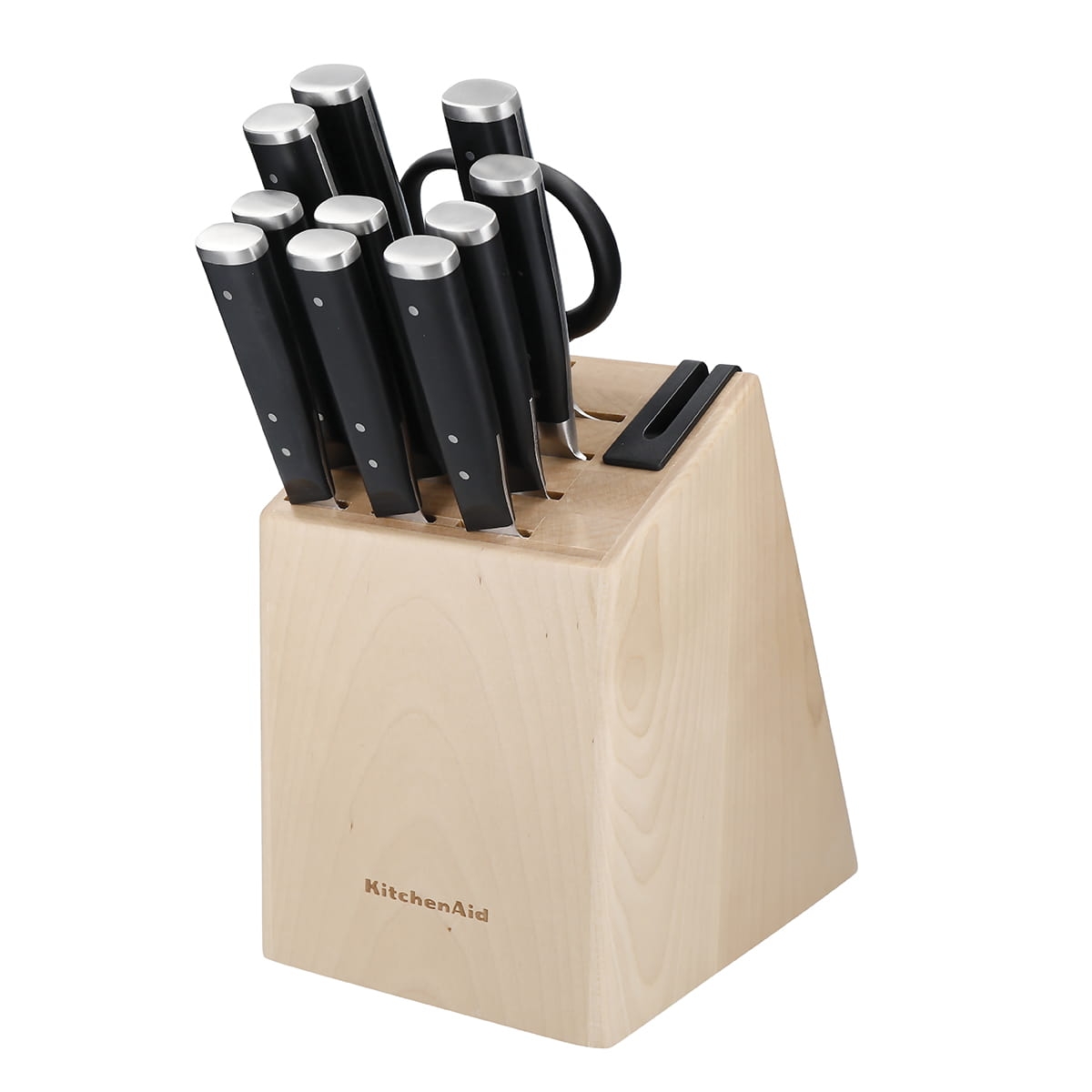 KitchenAid blok z 10 nożami, nożyczkami i ostrzałką KAG12STSNBXOBQ 5057982000745