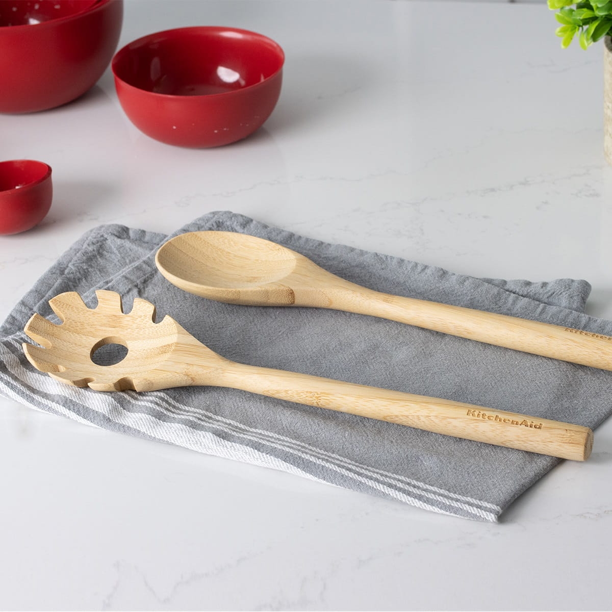 KitchenAid drewniana łyżka do spaghetti CLASSIC Bamboo KQG605OHBBE