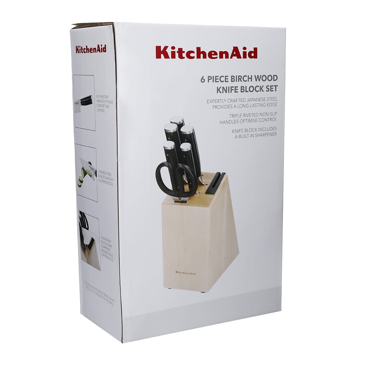 KitchenAid blok z 5 nożami, nożyczkami i ostrzałką KO6PSTSNOBG ean: 5057982075156