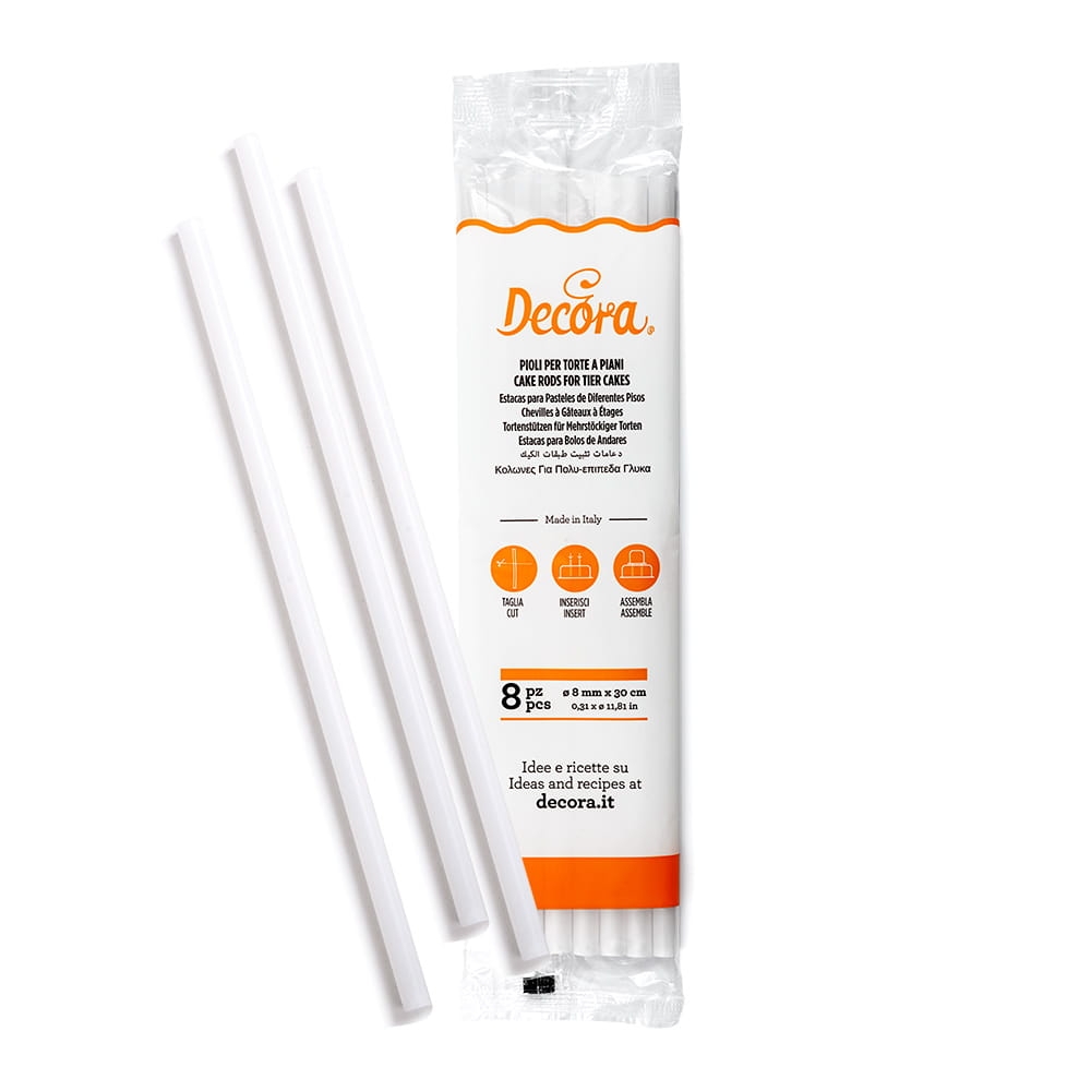 Białe wsporniki do tortów piętrowych 8mm Decora 9260156