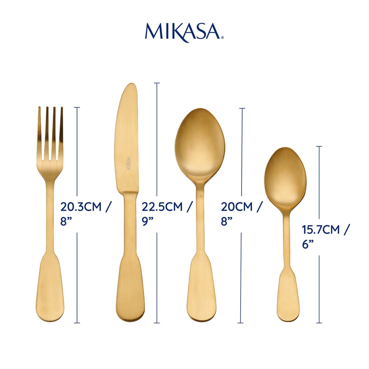 Komplet złotych sztućców SOHO GOLD 16-cz Mikasa MKCUTSOGLD16PMCK  w bakeshop.pl
