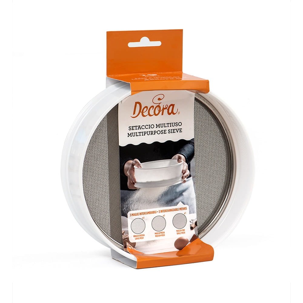 Decora Przesiewak z trzema sitkami ze stali nierdzewnej 20 cm 9260181 w bakeshop.pl
