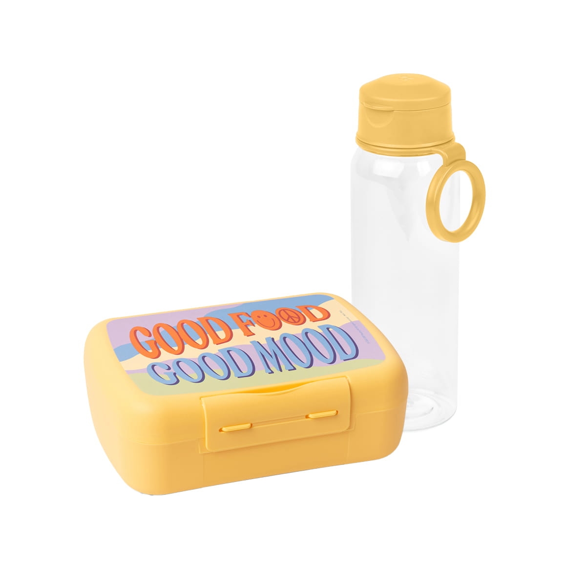 zestaw do szkoły lunchbox + butelka żółty