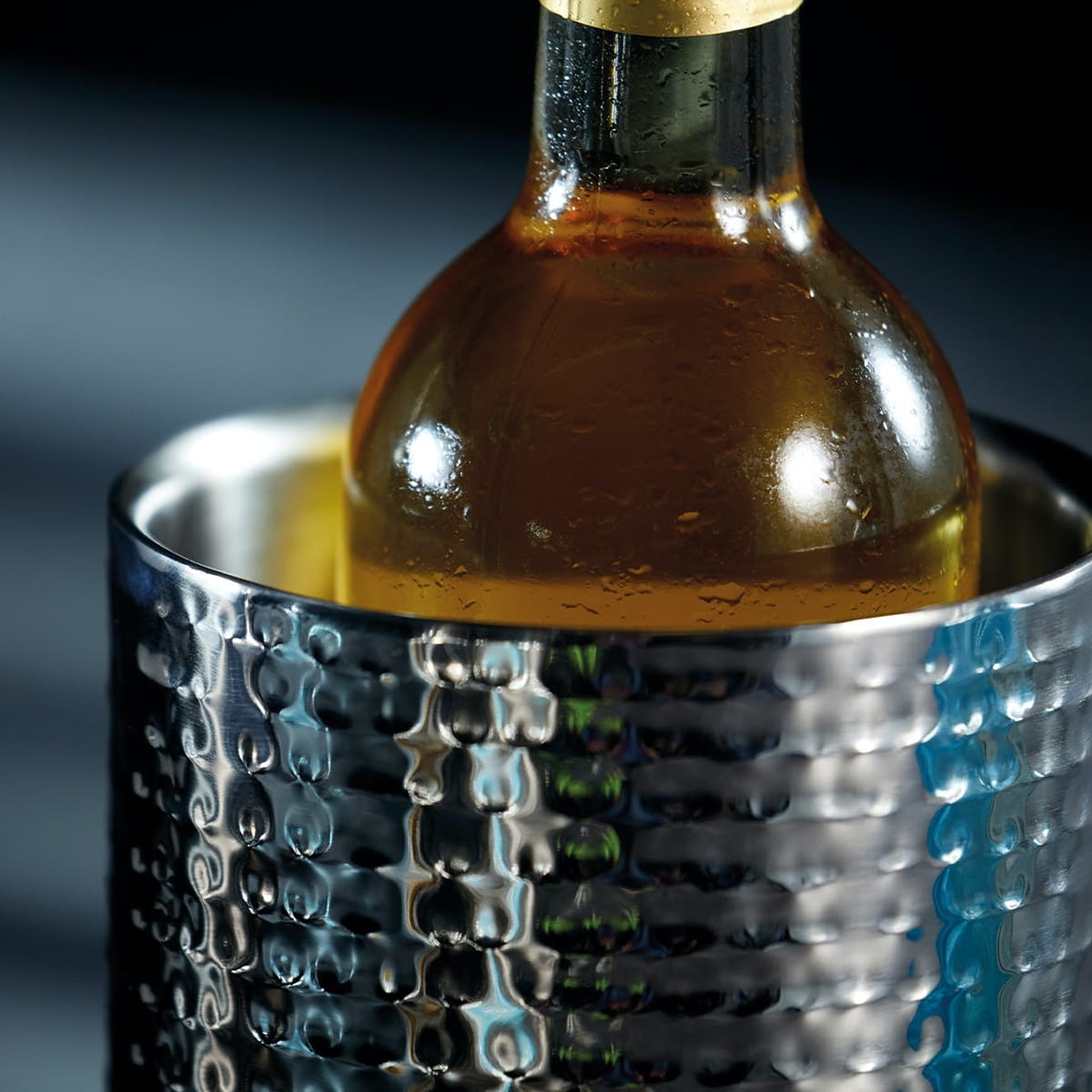 Kubełek do wina młotkowana stal nierdzewna BarCraft BCWCOOLHAM