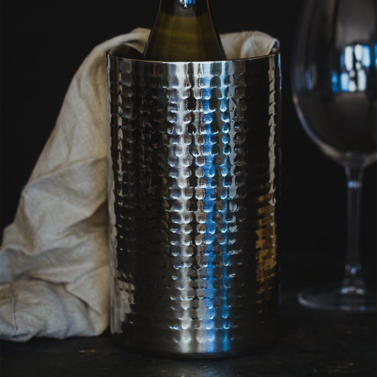 BarCraft kubełek do wina, stal nierdzewna młotkowany