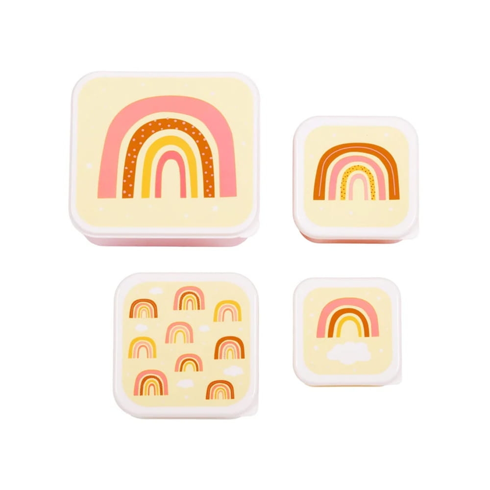 Zestaw kolorowych pudełek na lunch lub drugie śniadanie RAINBOWS / A Little Lovely Company