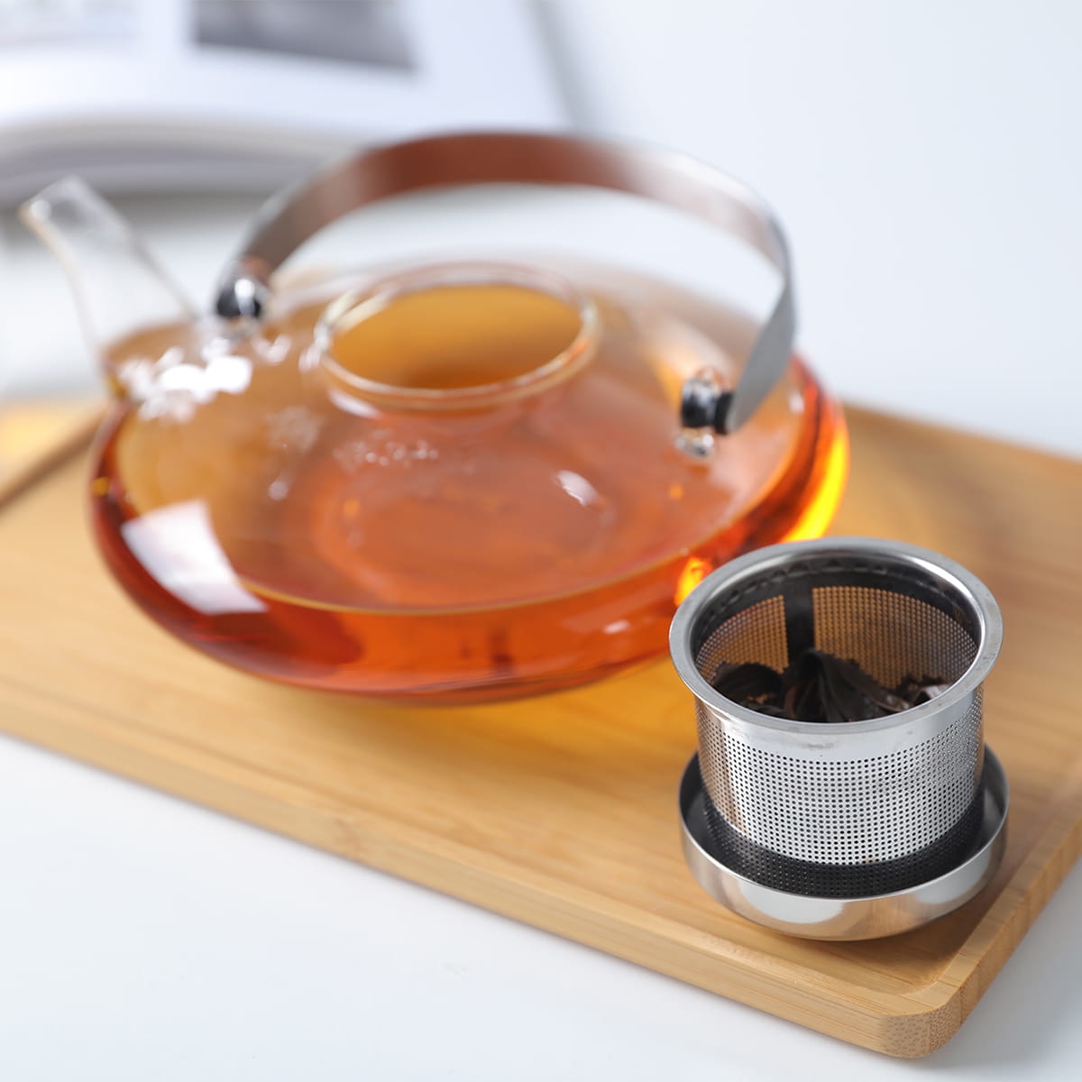 Szklany dzbanek do herbaty z zaparzaczką i pokrywką V70500 dostępny na bakeshop.pl