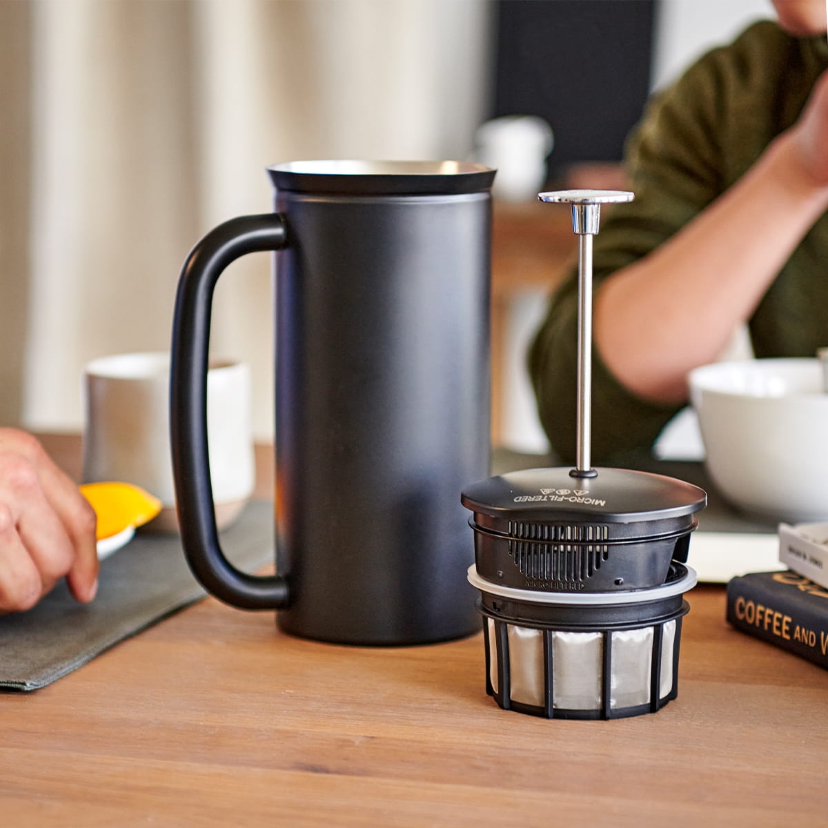 French Press P7 czarny 950 ml z podwójnym filtrem do parzenia kawy 1032C2-17BK dostępny na bakeshop.pl