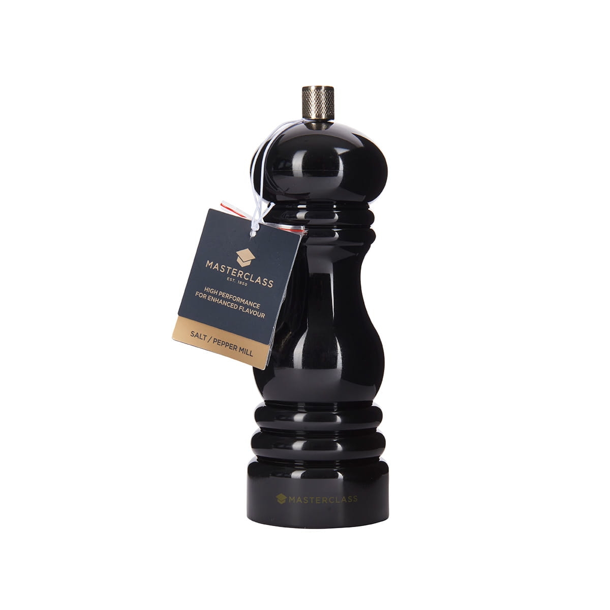 Młynek do soli i pieprzu z ceramicznym mechanizmem, czarny błysk 17cm wysokości. MasterrClass