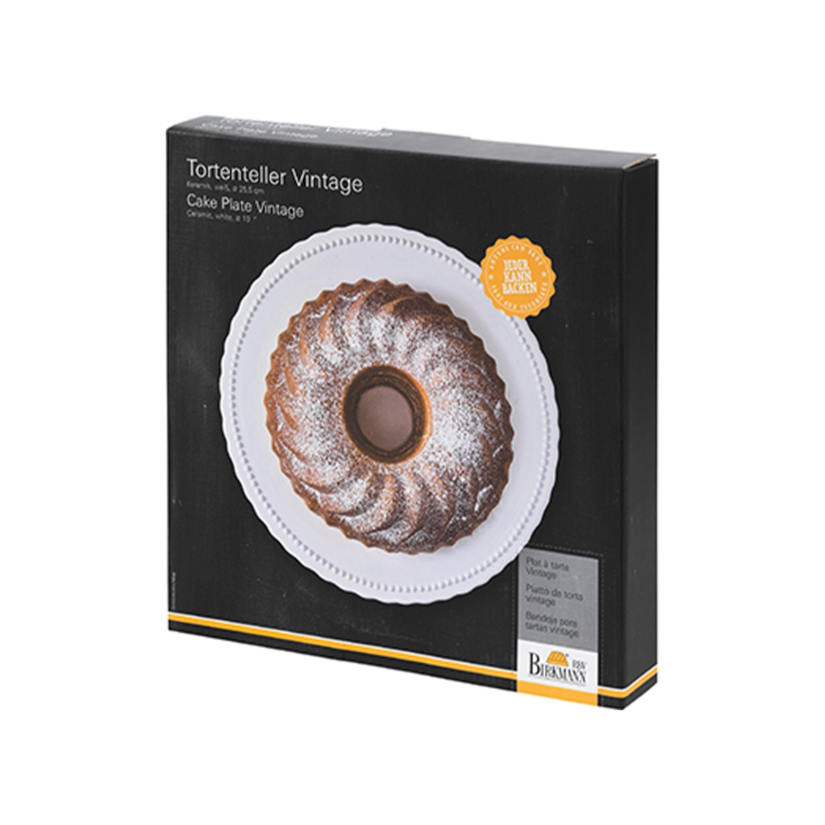 Opakowanie patery talerza na ciasto Birkmann z dekoracją retro