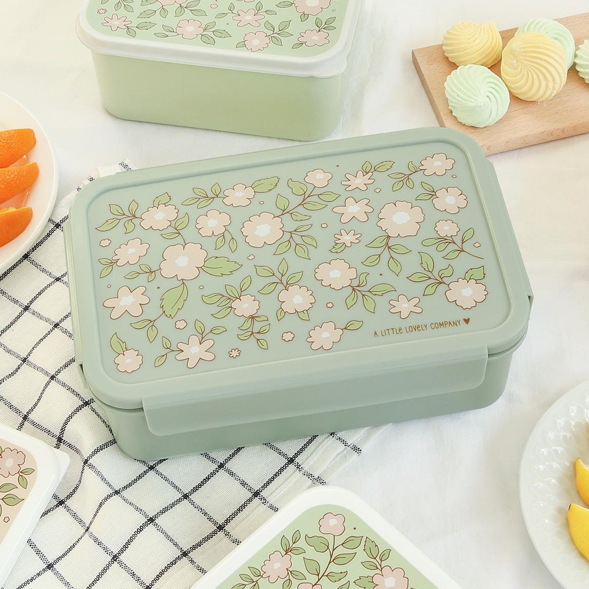 lunchbox/pudełko na śniadanie Bloom Sage z motywem kwiatów