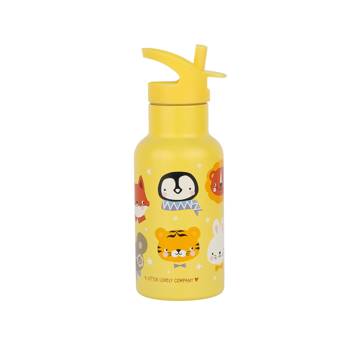 Butelka termiczna dla dzieci 350 ml żółta ze zwierzątkami