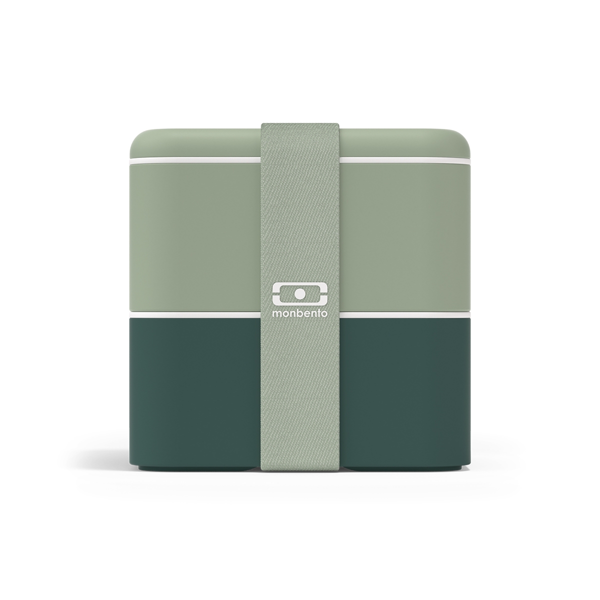 Monbento Original Square 1,7 L Natural Green – lunchbox z gumką