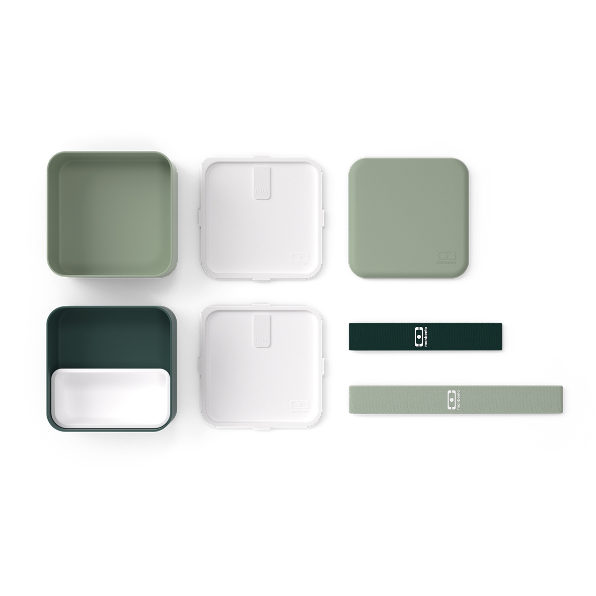 Monbento Original Square Natural Green – wnętrze pojemników