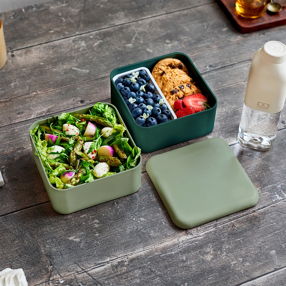 Monbento Original Square 1,7L Natural Green – lunch w pracy