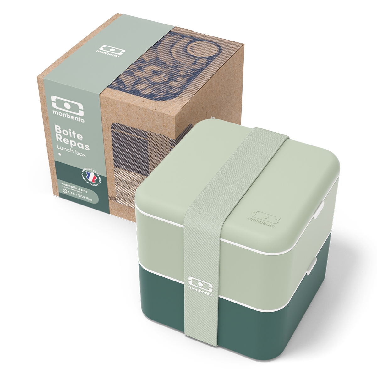 Monbento Original Square 1,7L Natural Green – opakowanie
