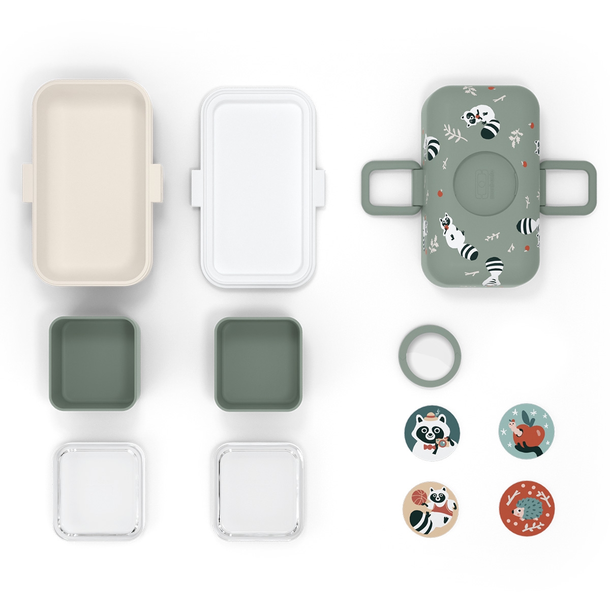 Monbento MB Tresor Green Raccoon – lunchbox dla dzieci