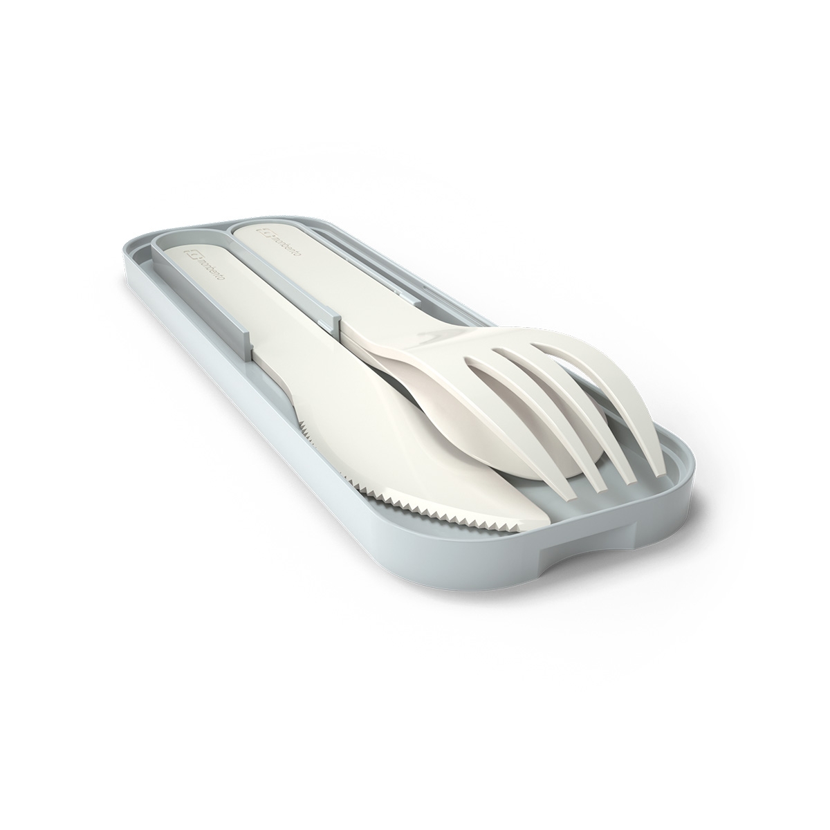 Komplet lekkich ekologicznych sztućców w etui