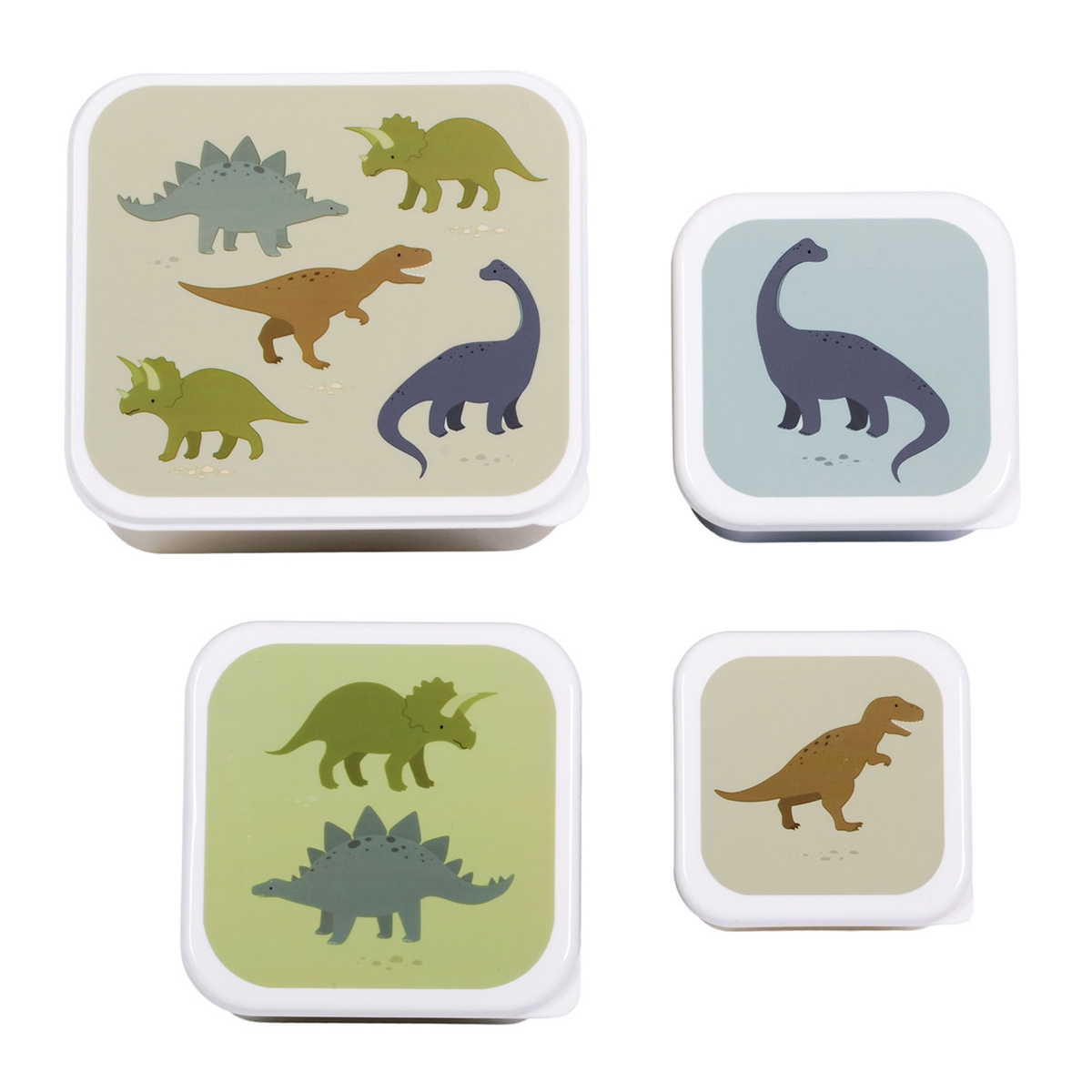 Lunchbox dla dzieci DINOSAURS - zestaw 4 szt. / A Little Lovely Company, SBSEDI38