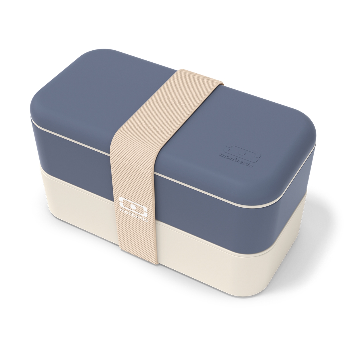 Monbento Original bento lunchbox 1L | Blue Natural – dwupoziomowa śniadaniówka na wynos