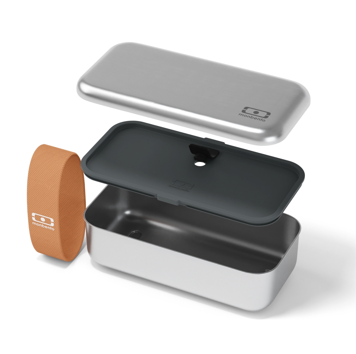 stalowy lunchbox bento Monbento Sense Canyon – widok wnętrza