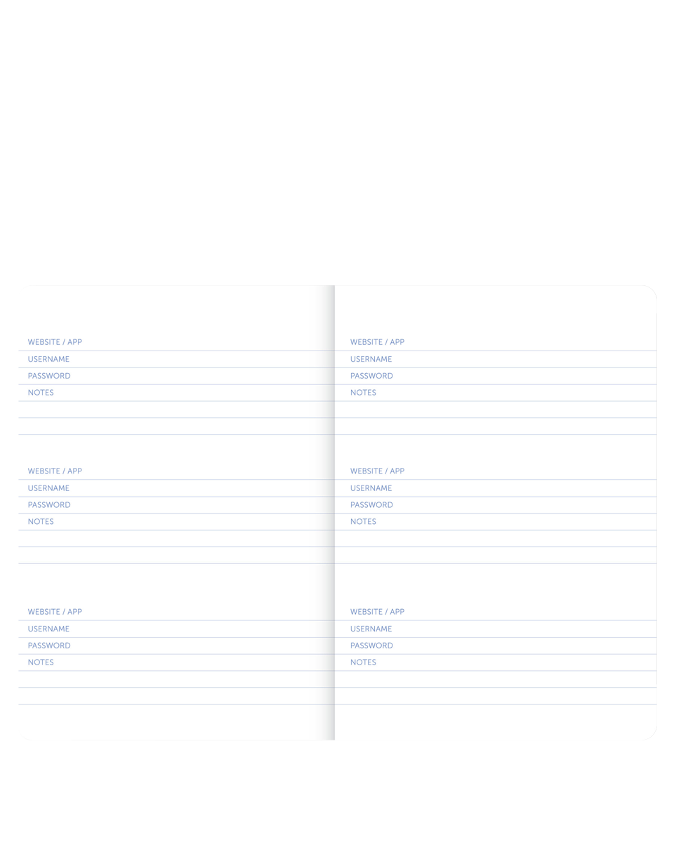 notatnik na loginy i kody dostępu – Bakeshop.pl