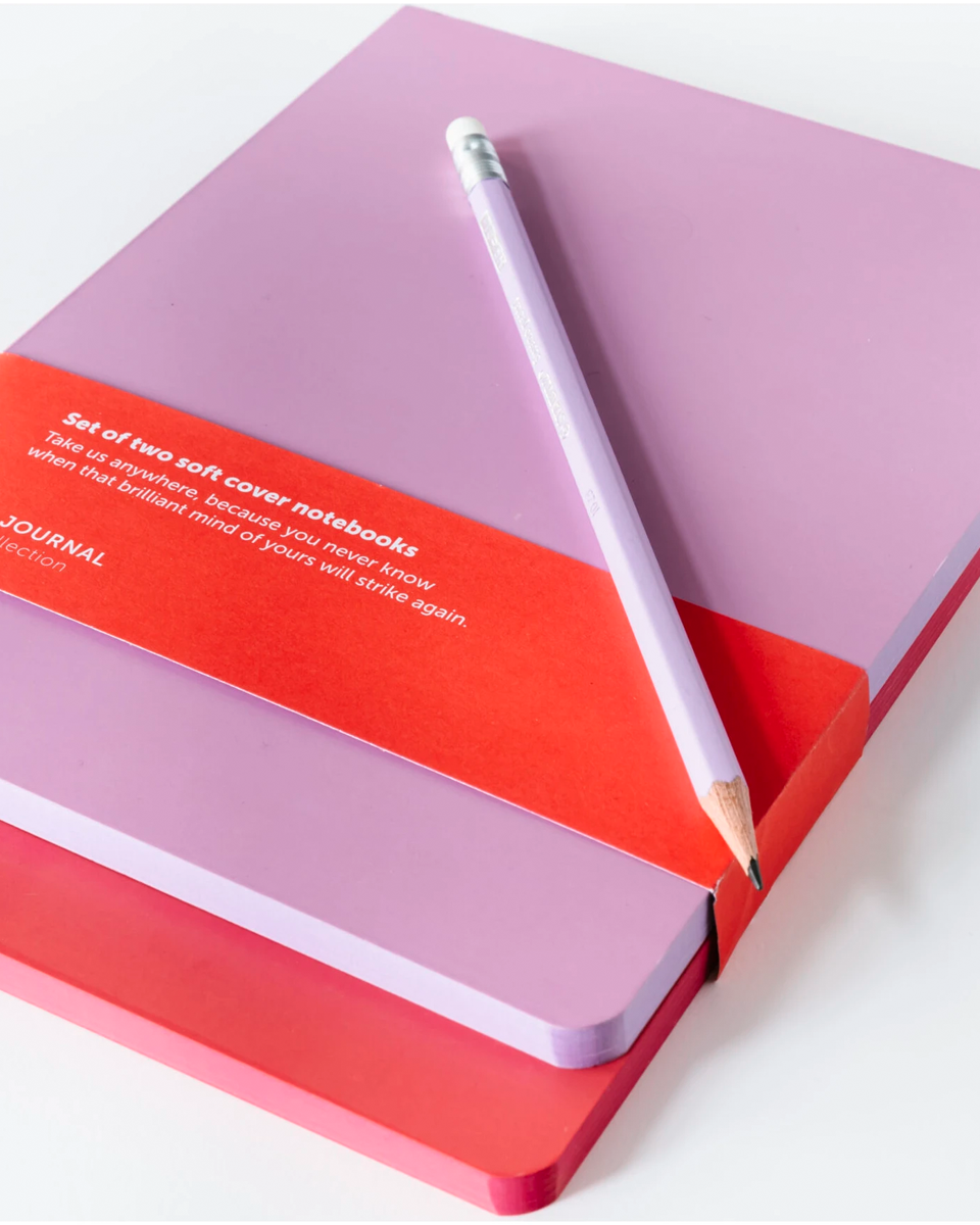 zestaw notesów do notatek i list zakupów – dwa kolory liliowy i koralowy