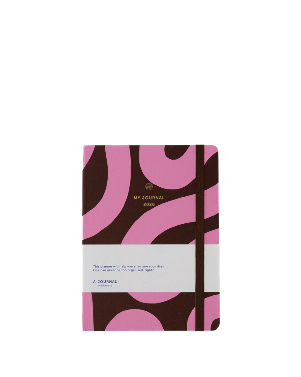 planer roczny 2026 A-Journal Flow Bordeaux – okładka