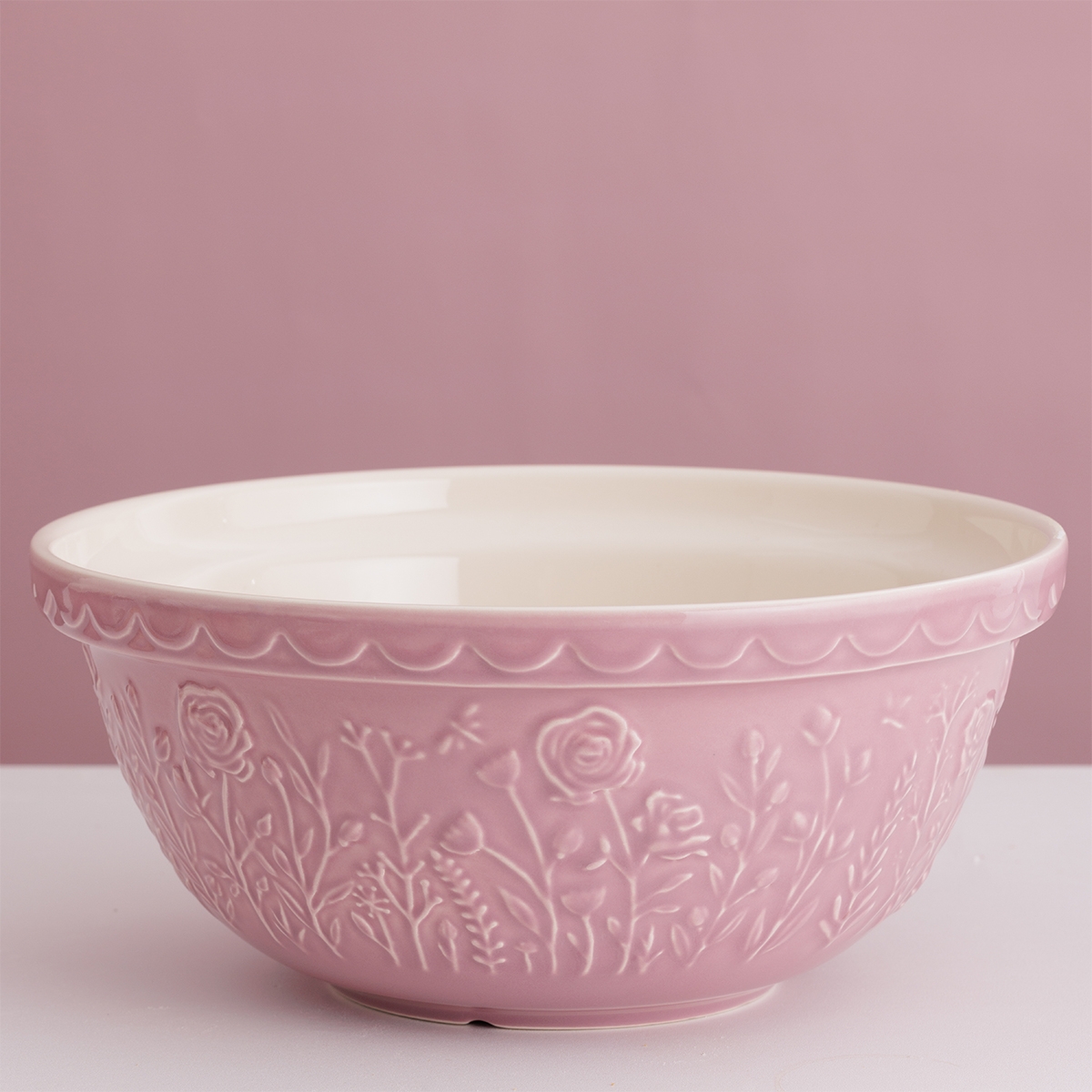 Wzór roślinny na ściance miski kuchennej Mason Cash In The Meadow Rose Pink