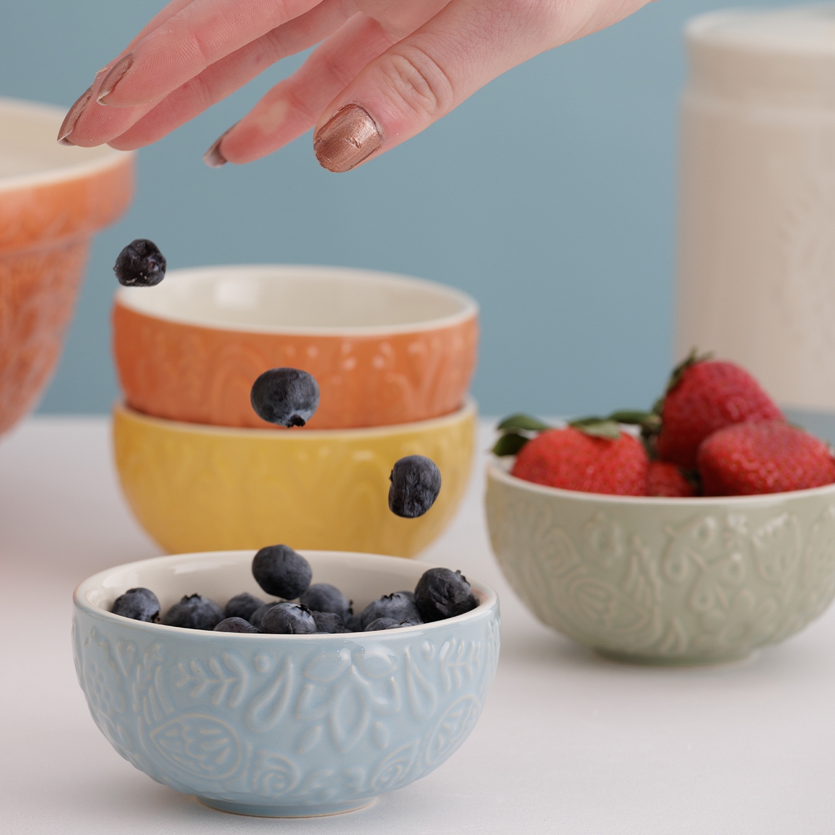 Miseczki ceramiczne Mason Cash HOME TO ROOST 4 x 175 ml – zestaw stylowych miseczek do deserów, dipów i przekąsek