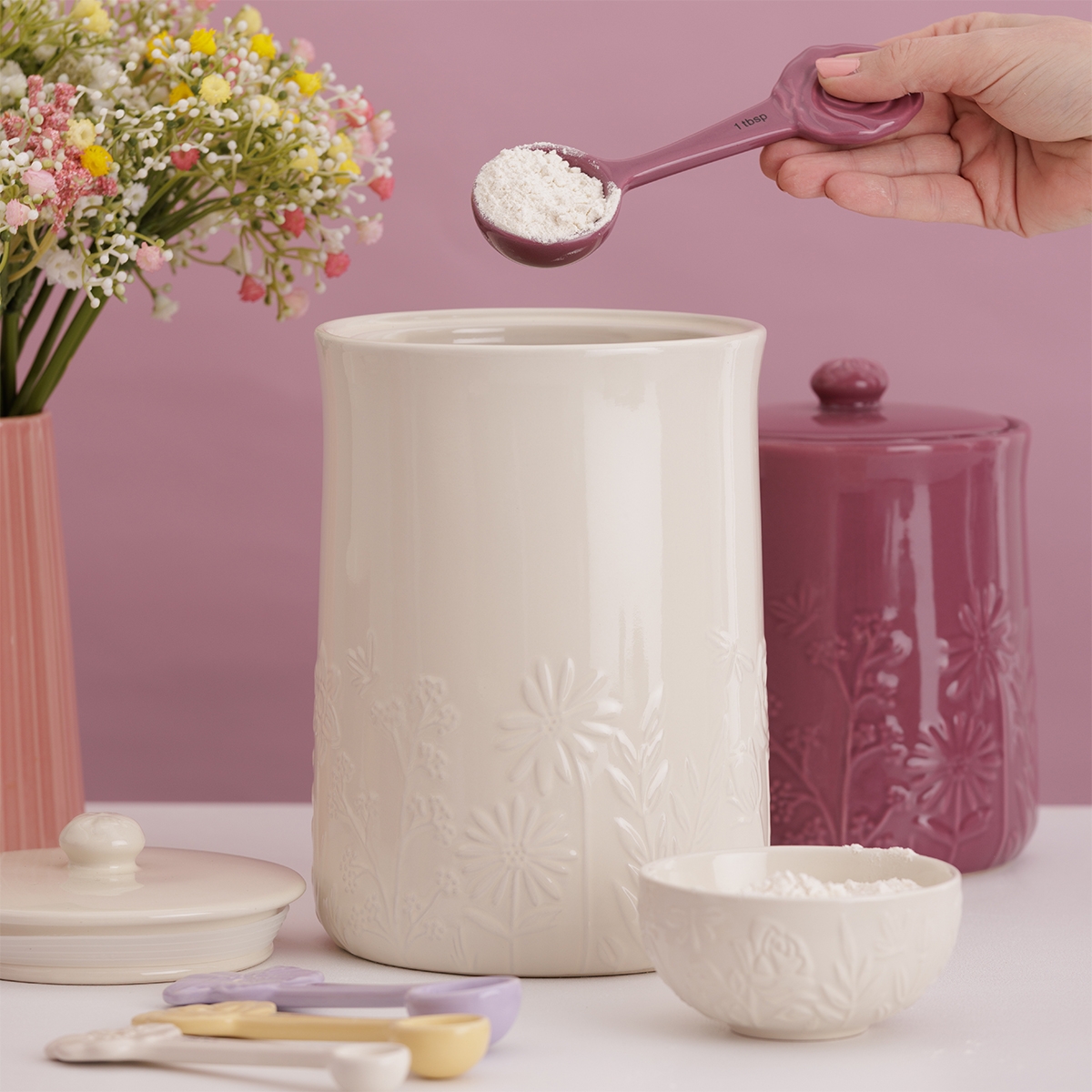 Pojemnik ceramiczny Mason Cash z pokrywką – idealny do przechowywania herbaty, kawy, herbaty, cukru, ryżu  i innych produktów sypkich