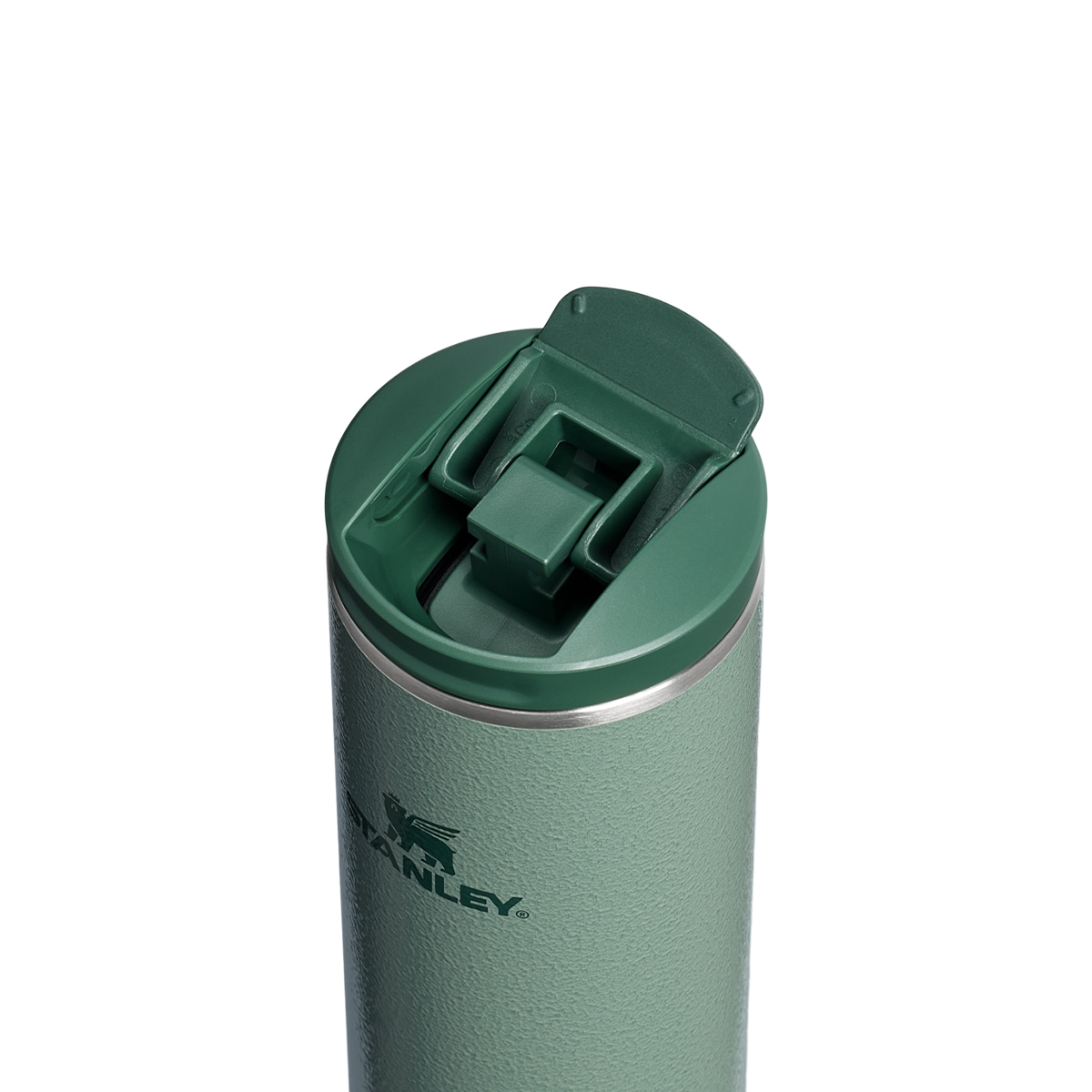 Stanley Aerolight™ Transit Flip Top 0.47L Hammertone Green - szczelne zamknięcie Flip Top, stal nierdzewna, izolacja próżniowa