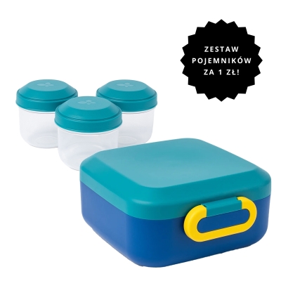 Lunchbox Rikko + pojemniki na przekąski za 1 zł - Midnight Lagoon/Amuse