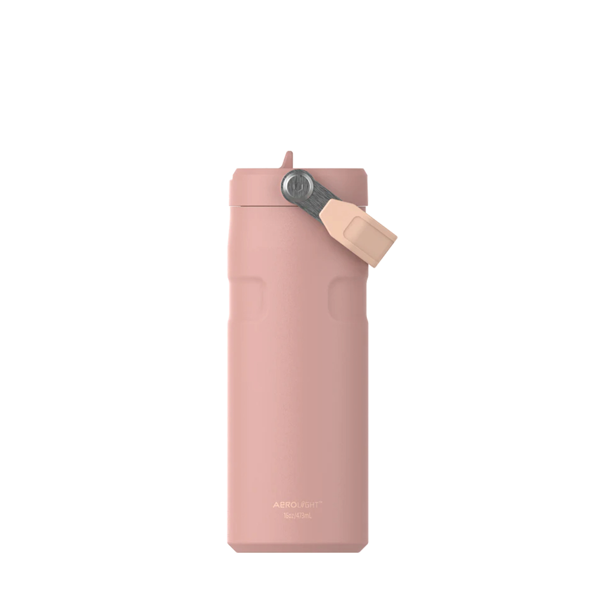 Różowa butelka Stanley IceFlow™ Flip Straw 470 ml z uchwytem