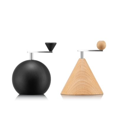 Bodum młynki do soli i pieprzu w zestawie MoMA Nissen wood & black