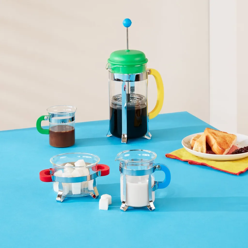 Bodum MoMA Chambord cukiernica i mlecznik czerwono-niebieski