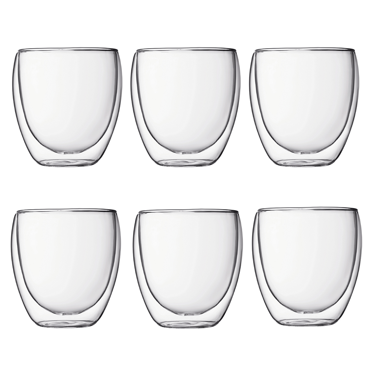 Bodum szklanki z podwójną ścianką 6 szt. Pavina 0.25 l Transparent