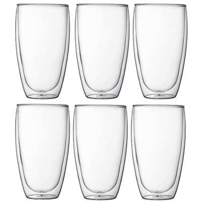 Bodum szklanki z podwójną ścianką 6 szt. Pavina 0.45 l Transparent