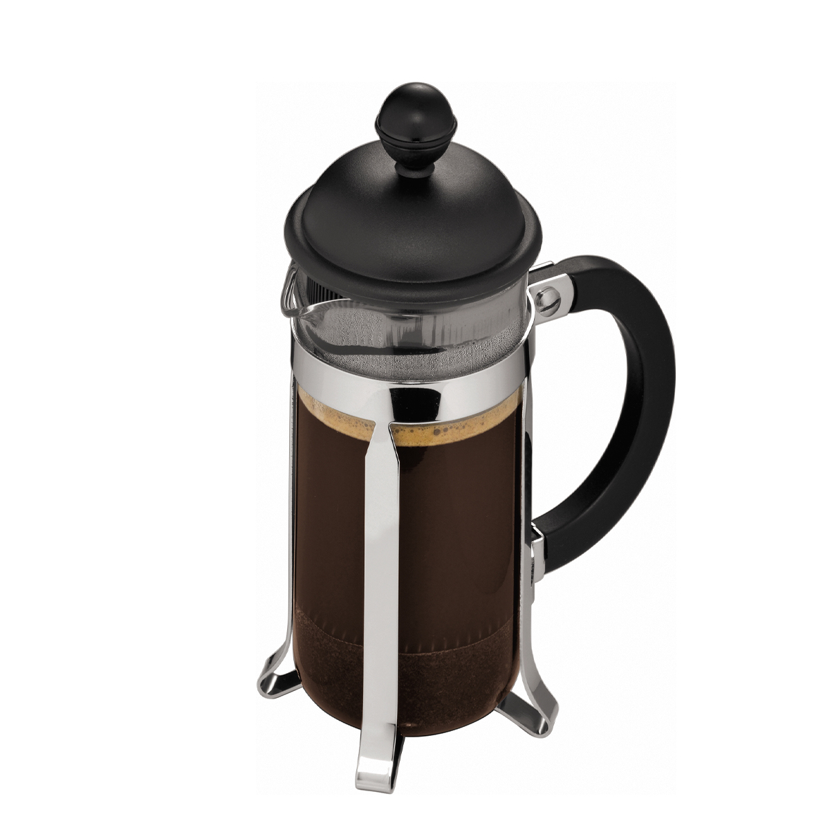 Prosty mechanizm tłokowy to głębia smaku i aromatu ziaren bez konieczności stosowania papierowych filtrów.