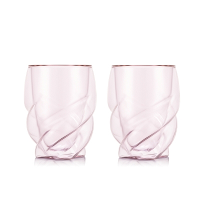 Bodum szklanki z podwójną ścianką Pavina Paris 270 ml 2 szt różowe transparetne